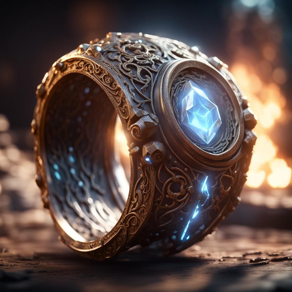 Elemental Magic Ring in 3D Cinematic Style
