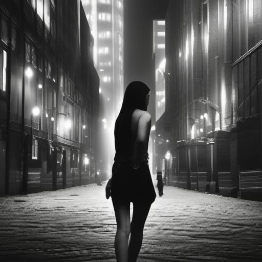 Hyperrealistic Portrait of a Girl in Desolate City