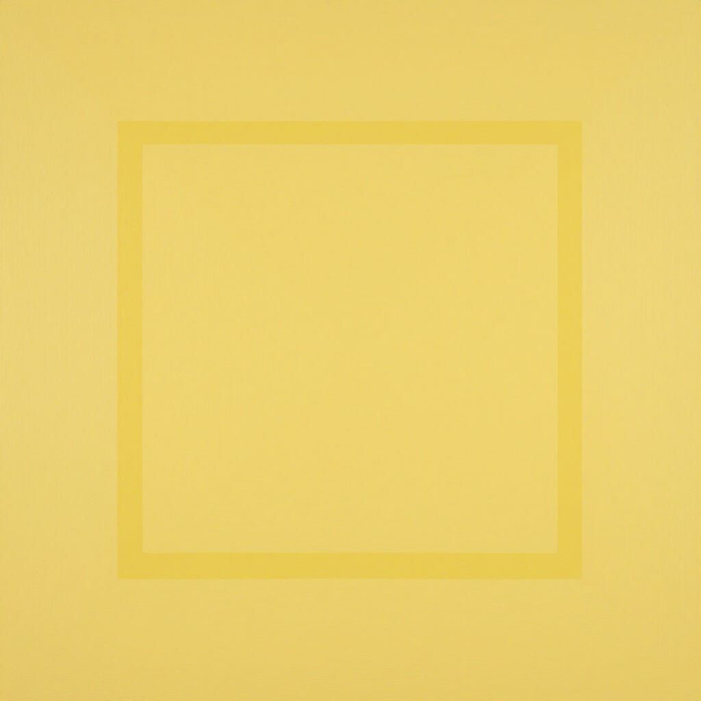 Minimalist Yellow Composition with Abstract Geometric Form