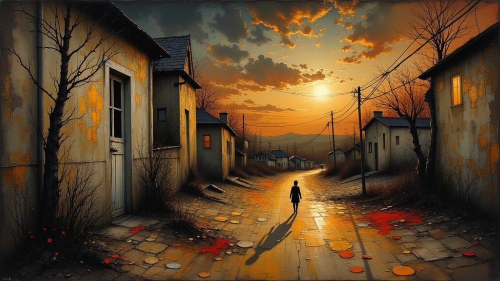 Dark Portrait of a Figure in Ink Style