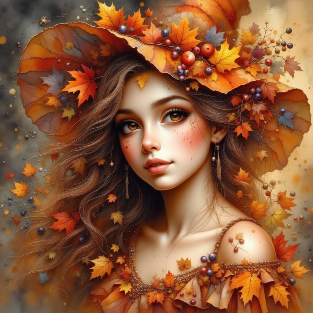 Enchanting Autumn Fairy Portrait