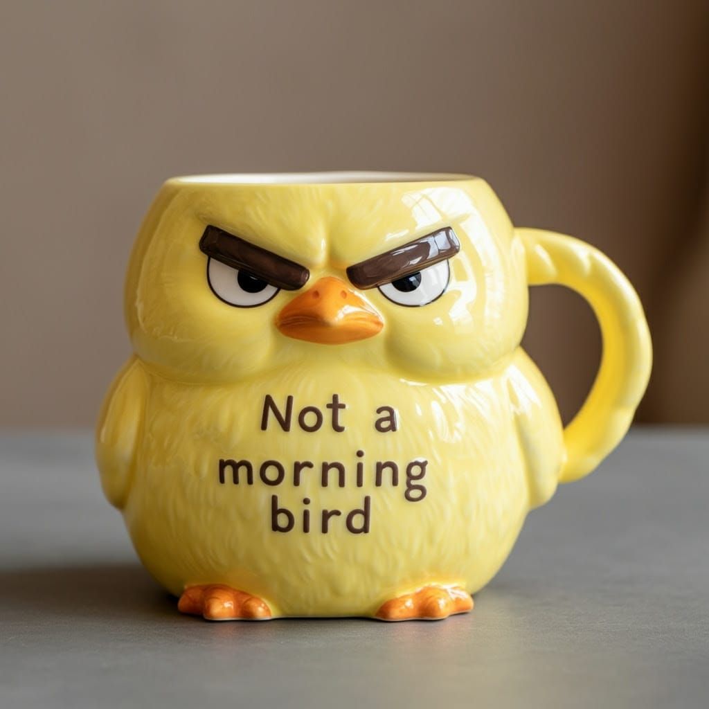 Grumpy Chick Mug in Kawaii Style