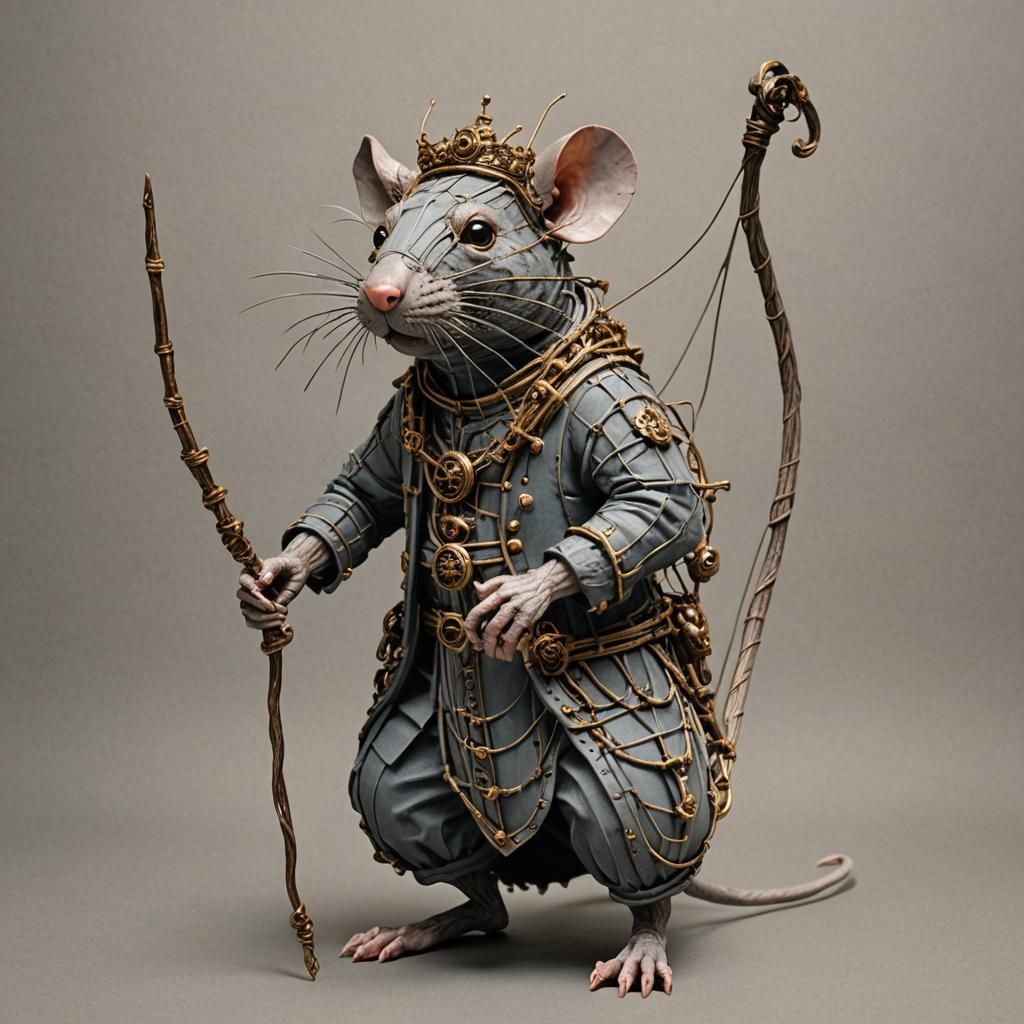 Wireframe Rat God of the High Seas
