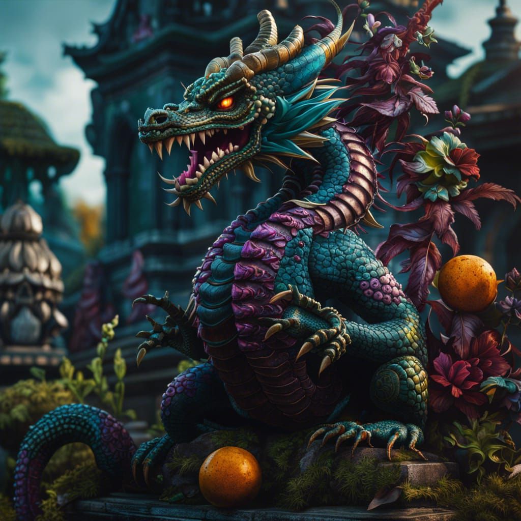 Voodoo Centipede Creature in Rococo-Gothic Style