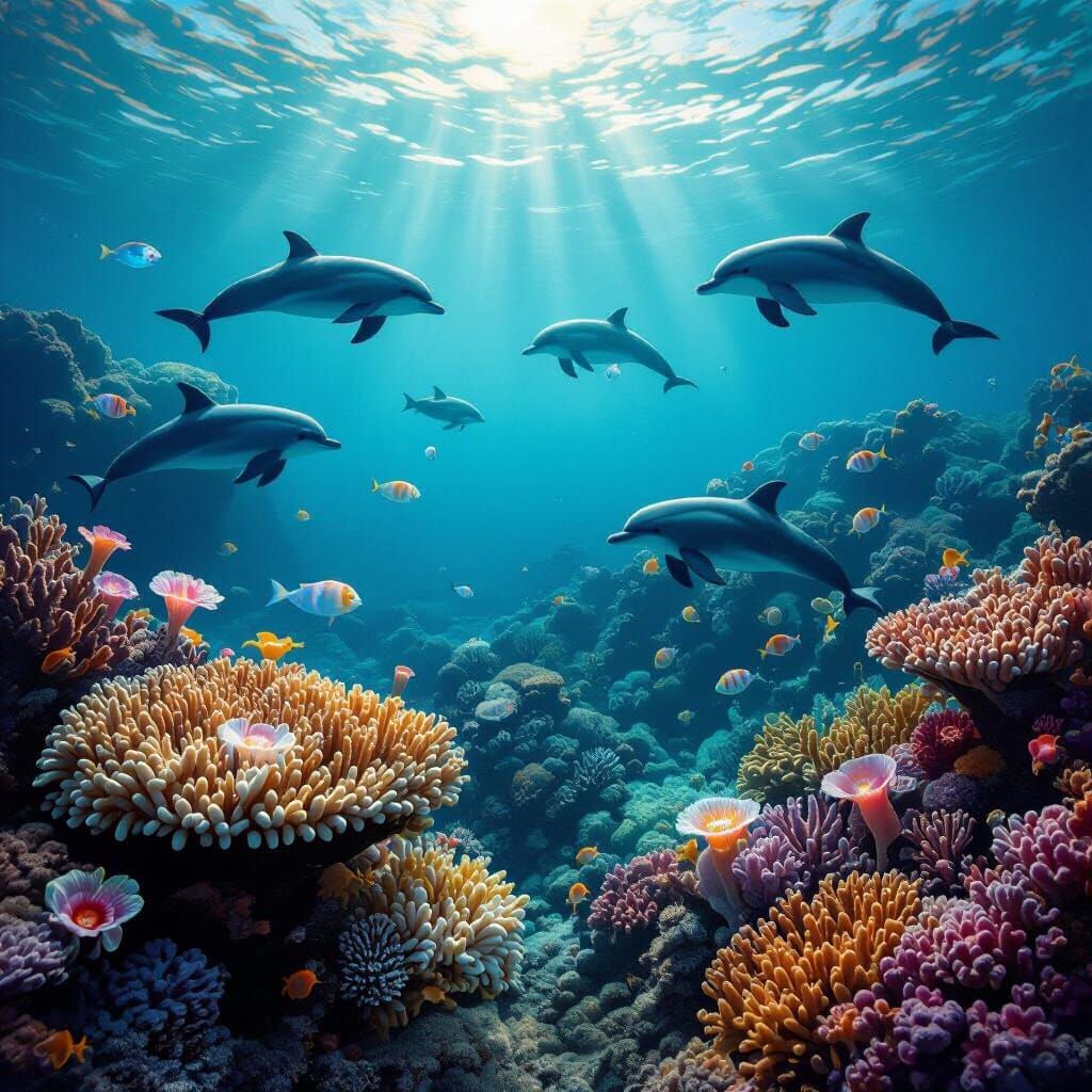 Fading Coral Gardens in Pearly Ocean Depths