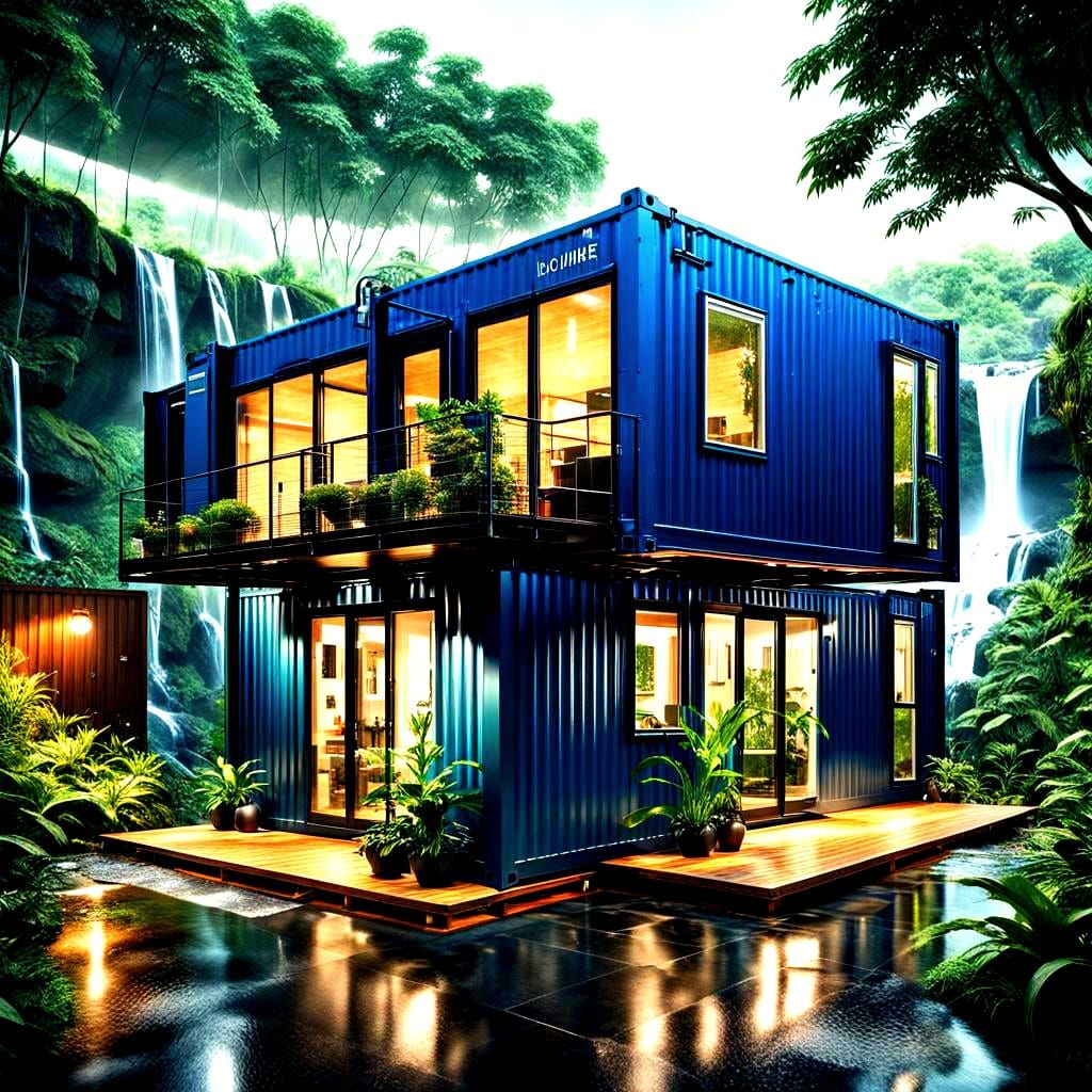 Stunning Shipping Container Home with Waterfall Views