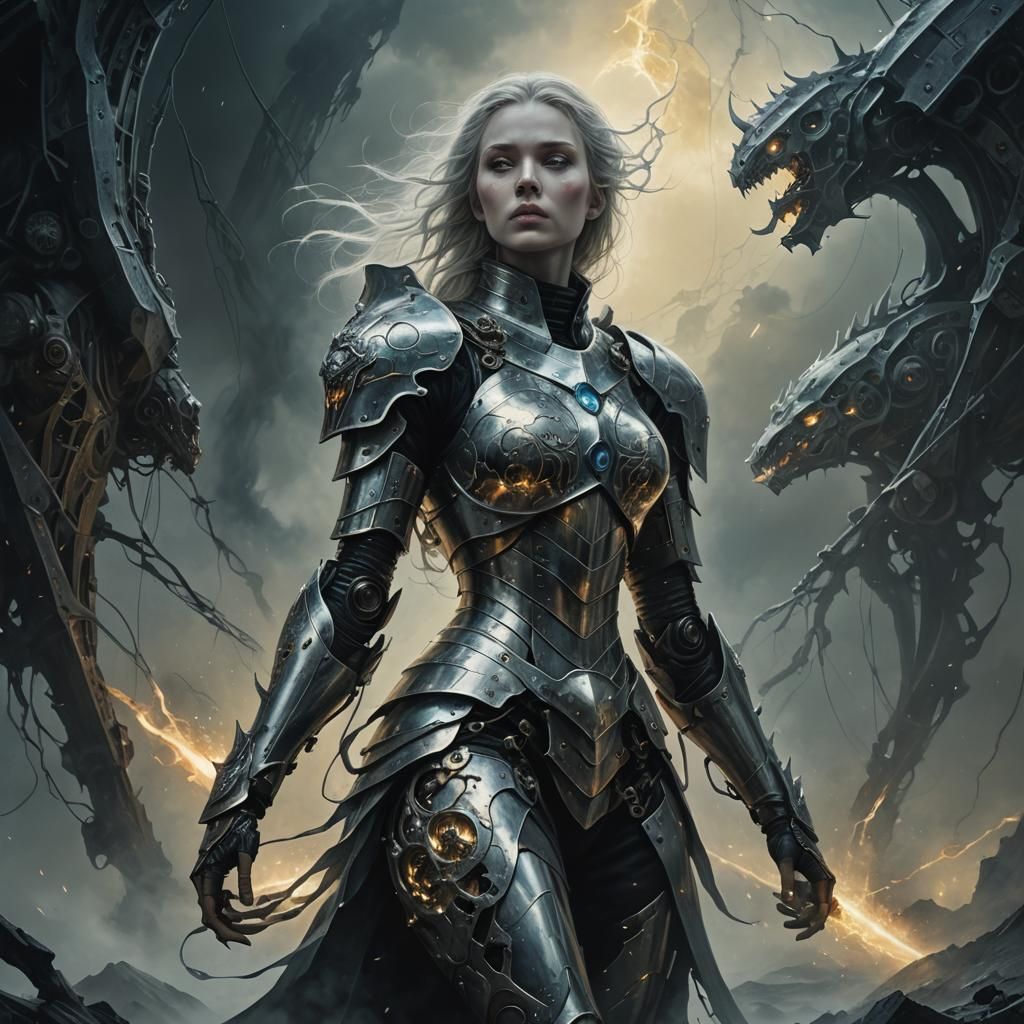 Ethereal Pilot in Biomechanical Warhammer Vehicle