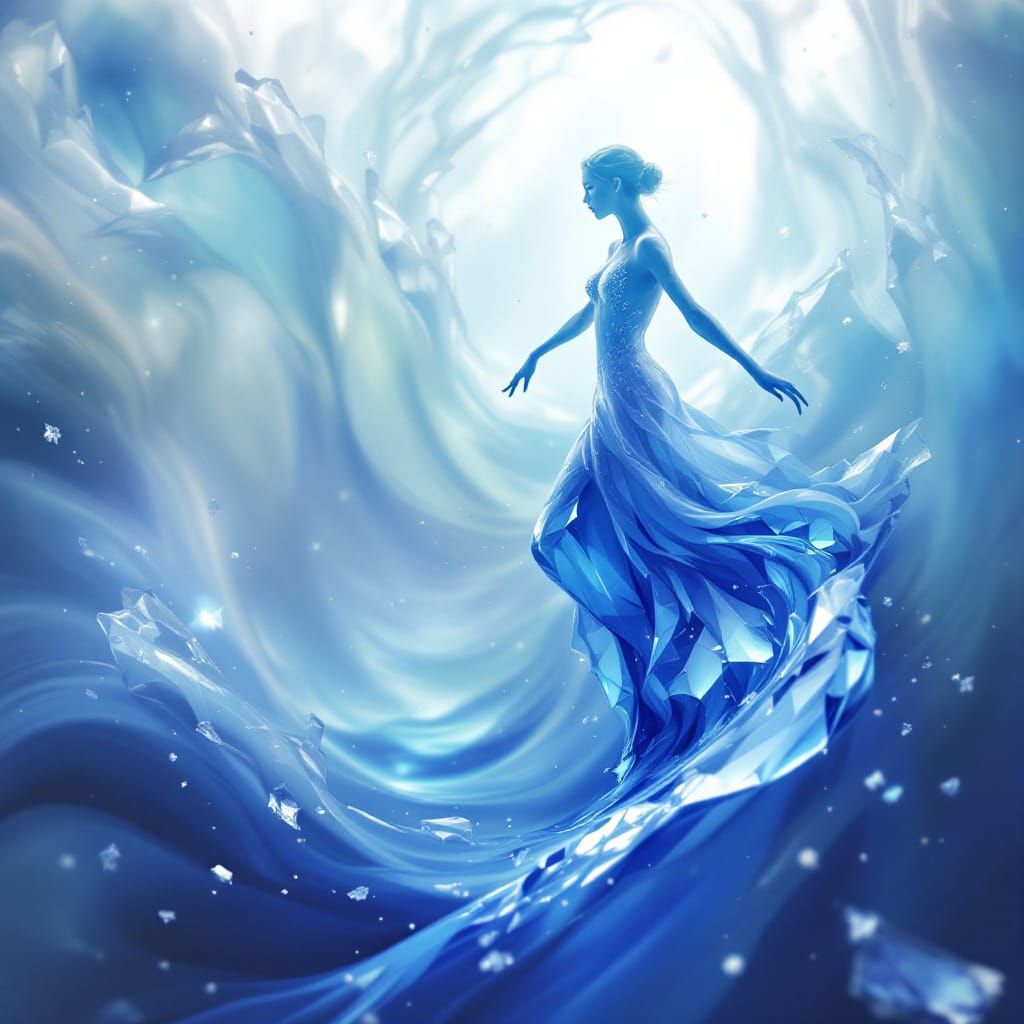 Water and Ice Dance: Cycle of Transformation Art