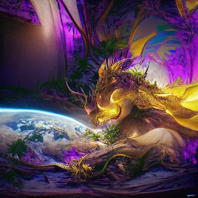 Earth Dragon in Dark Fantasy Style