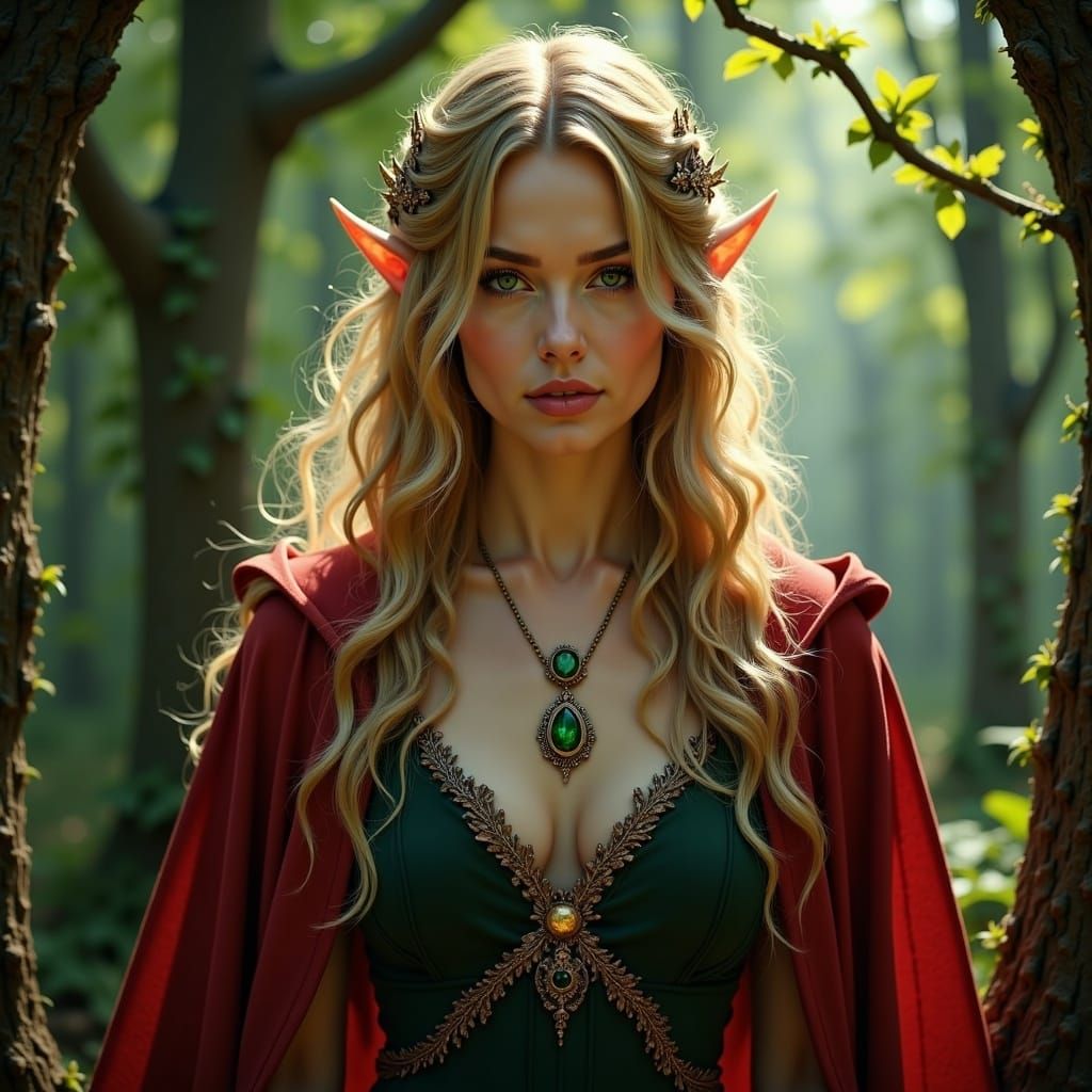 Elven Princess Portrait in Fantasy Concept Art Style