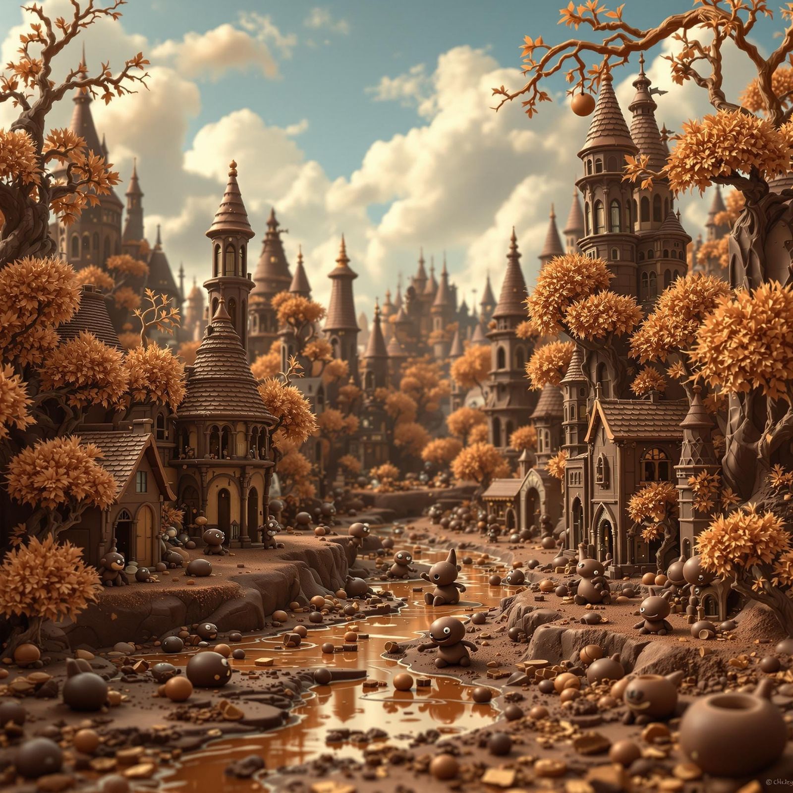 Chocolate City: A Whimsical Photorealistic Fantasy