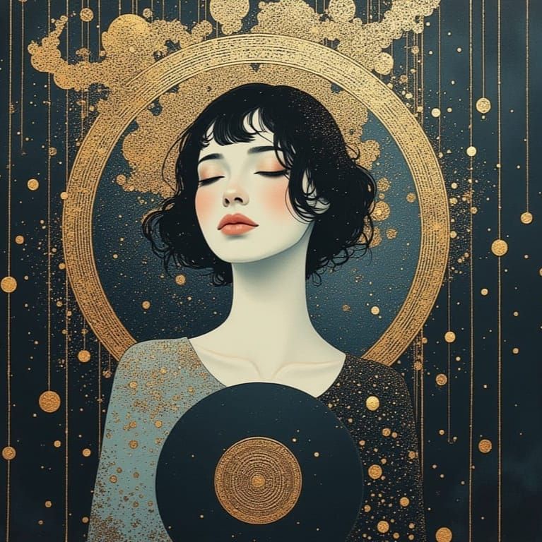 Ethereal Goddess in Celestial Landscape