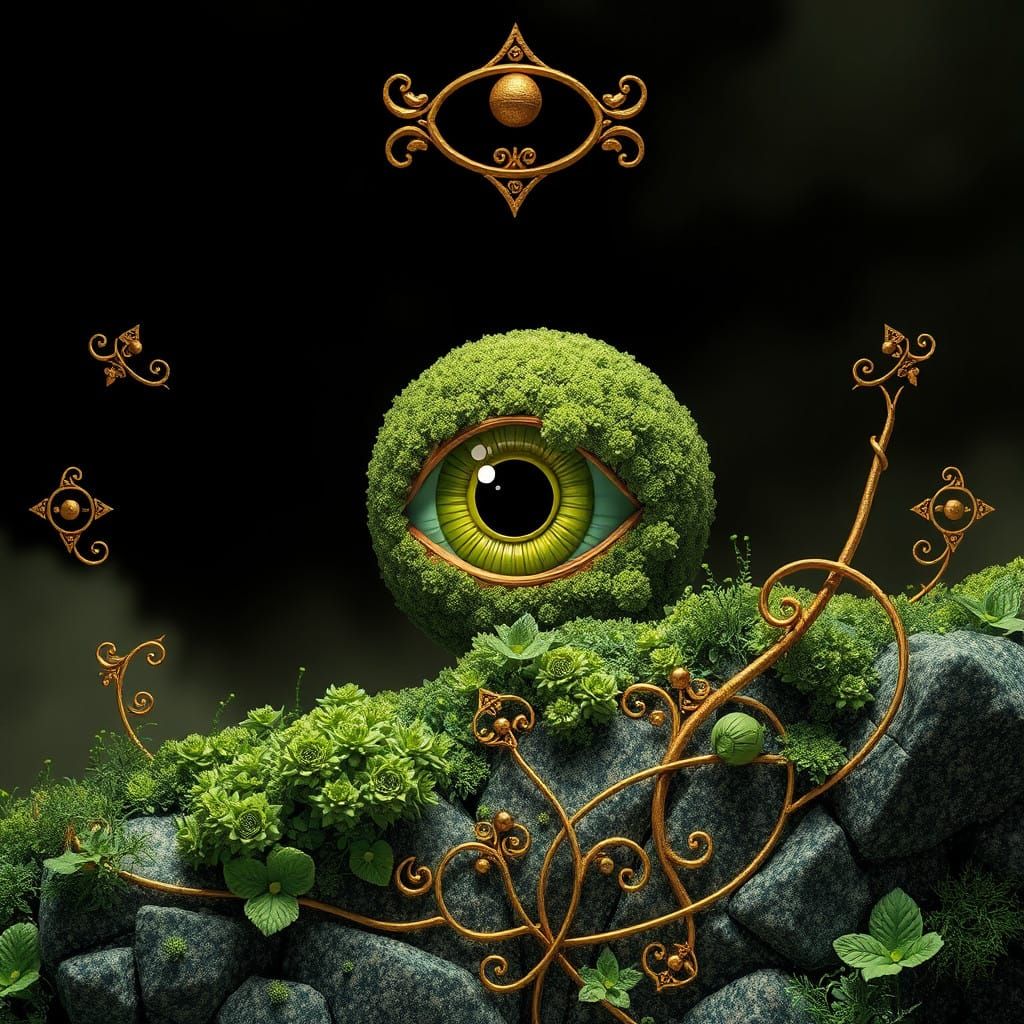 Alien Planet Landscape in Vibrant Filigree Style