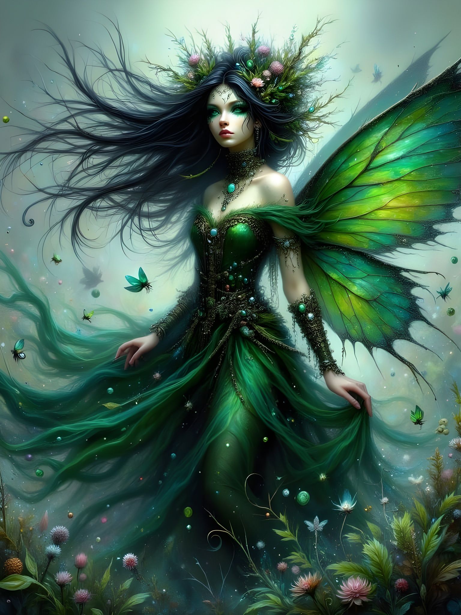Fairy Punk Queen of the Faeries in a Whirlwind of Magic