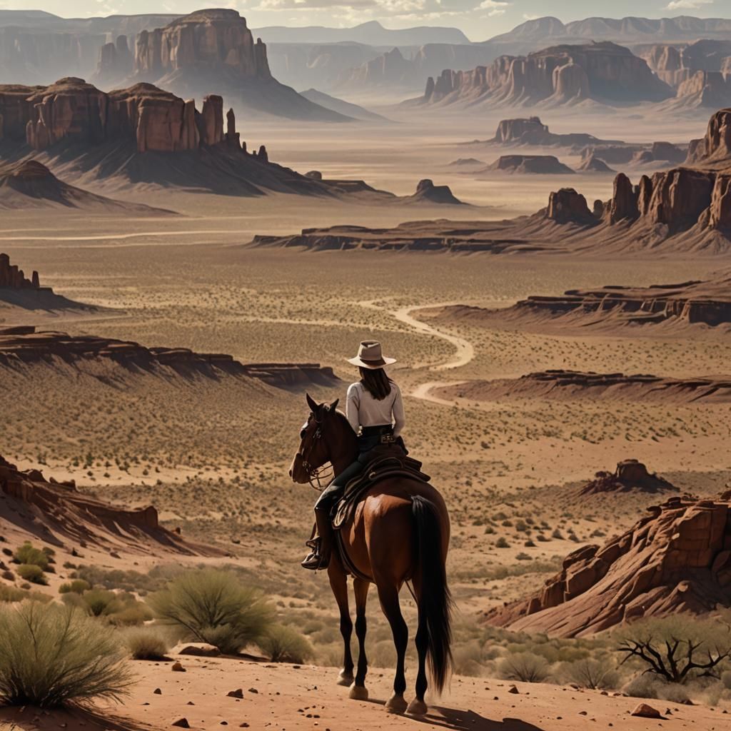 Western Desert Landscape in Sergio Leone Style