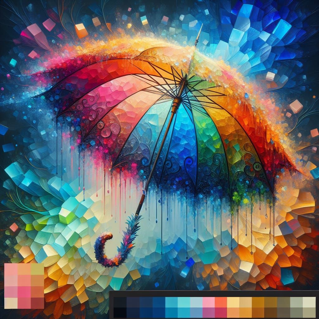 Magical Crystal Umbrella Radiates Vibrant Colors