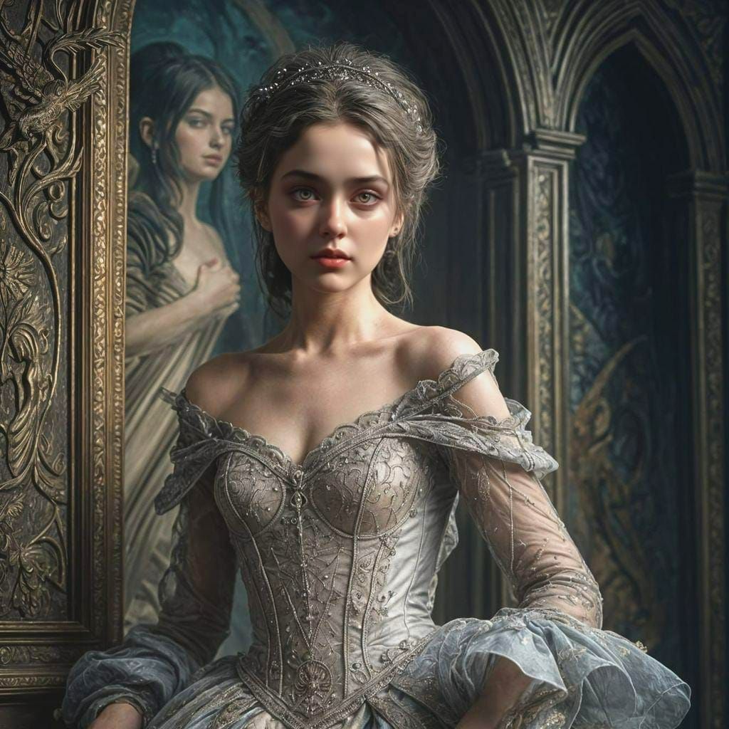 Fairy Goth Woman in Long Dress: Octane Render