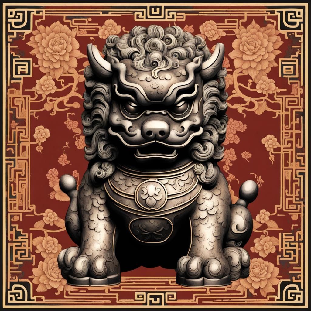 Stylized Foo Dog Guardian Creature