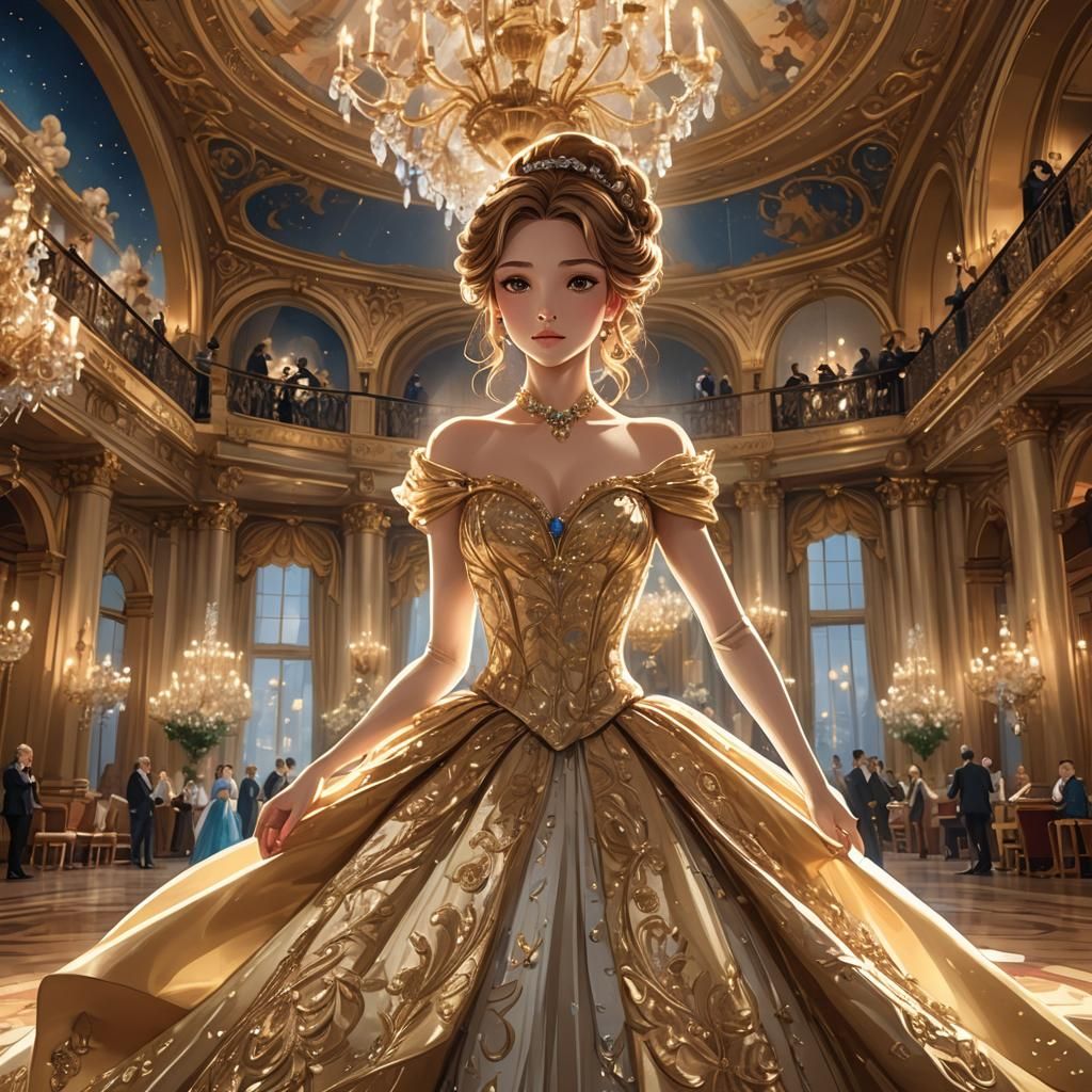 Belle and Beast in Baroque Grand Hall