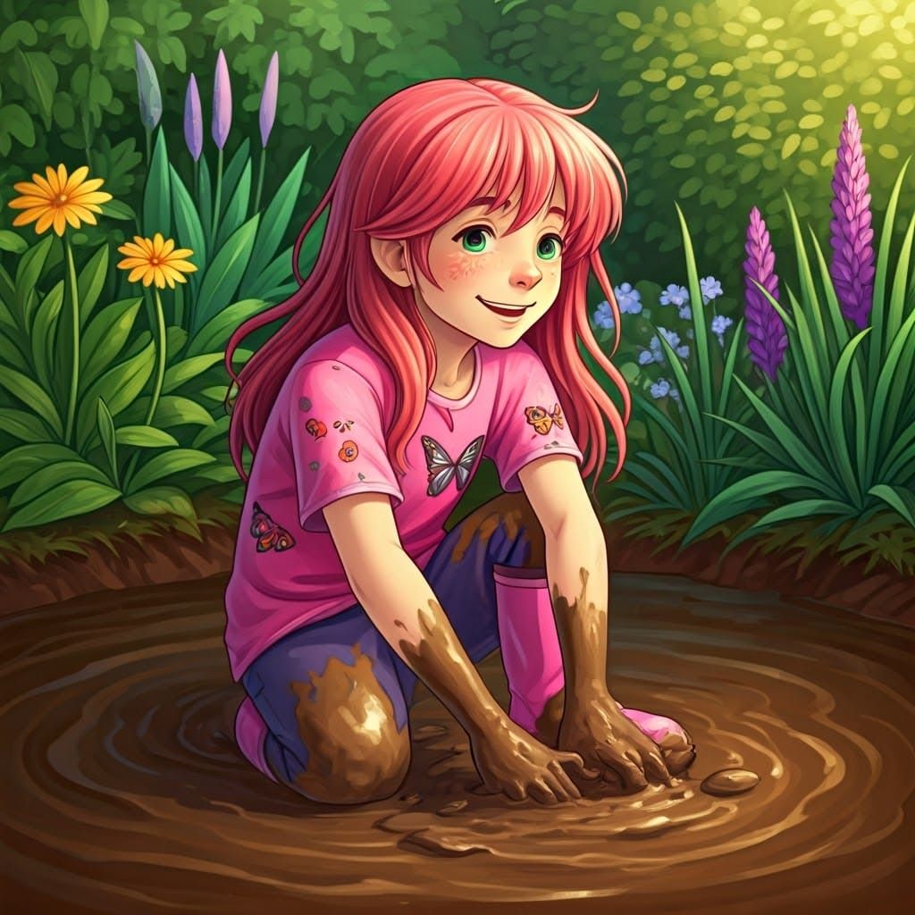 Muddy Garden Fun: A Whimsical Child's Play