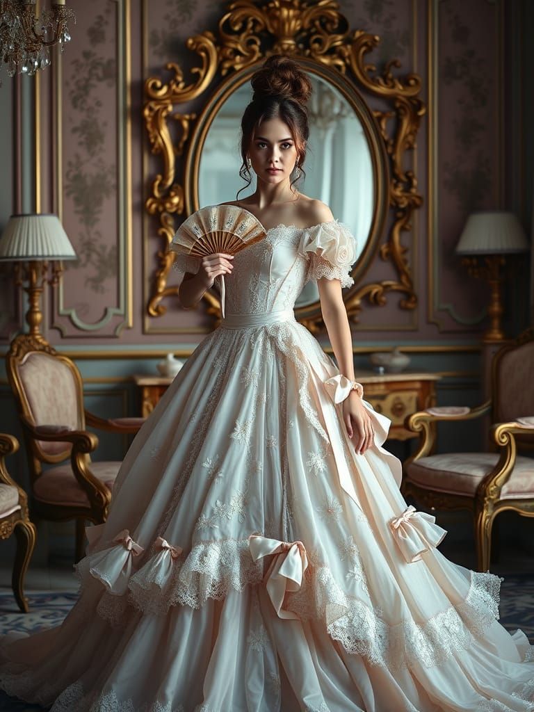 Rococo Goddess in Pastel Hues