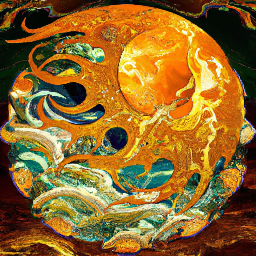 Psychedelic Moonlit Storm at Sea: Digital Art