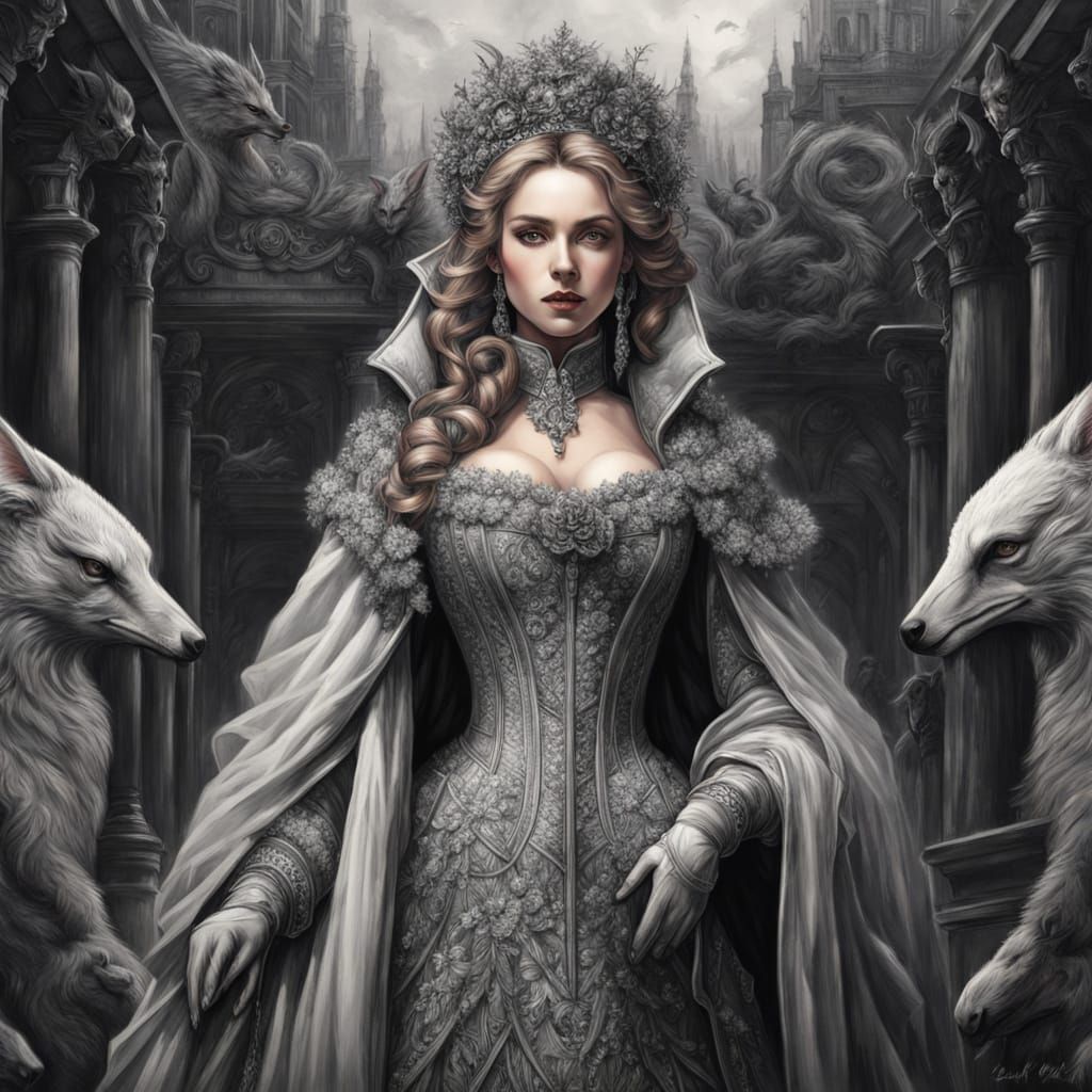 a victorian lady (charcoal drawing)