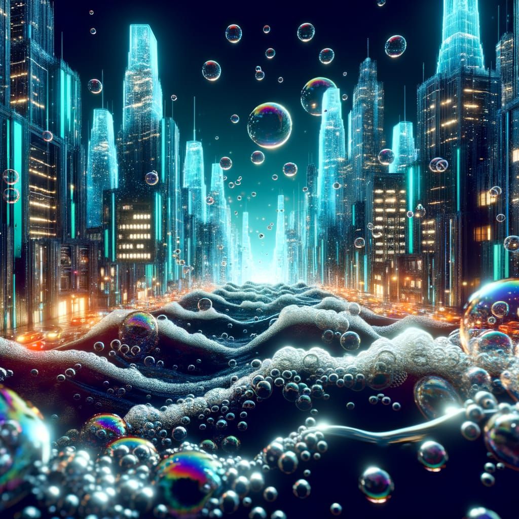 Cyberpunk Soda Metropolis with Neon Glow