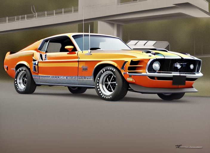 Photorealistic 1970 Ford Mustang Boss 429