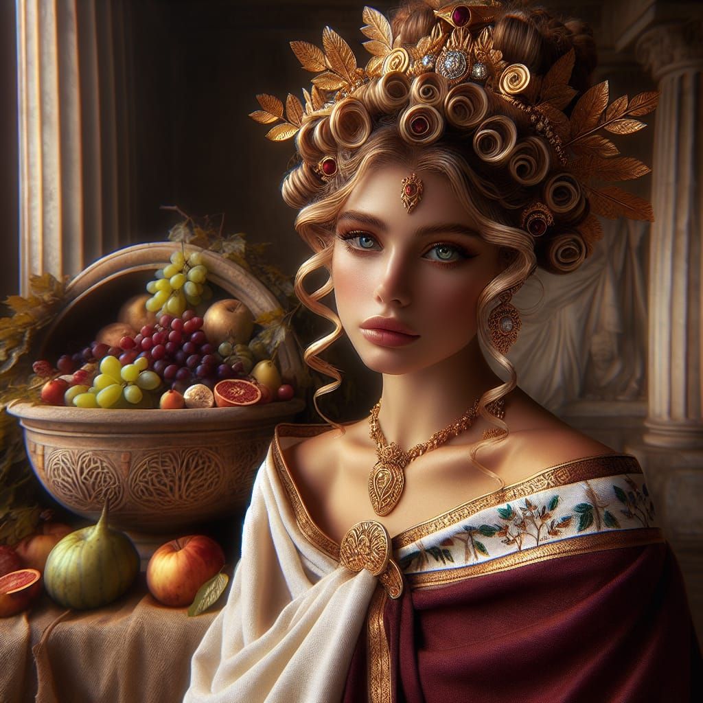 Etruscan Goddess of Abundance in Ancient Villa