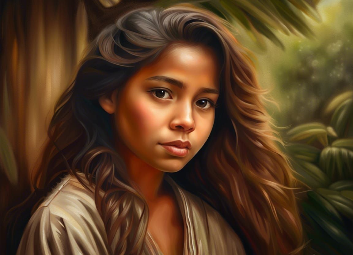 Portrait of a Beautiful Girl in Classical Style