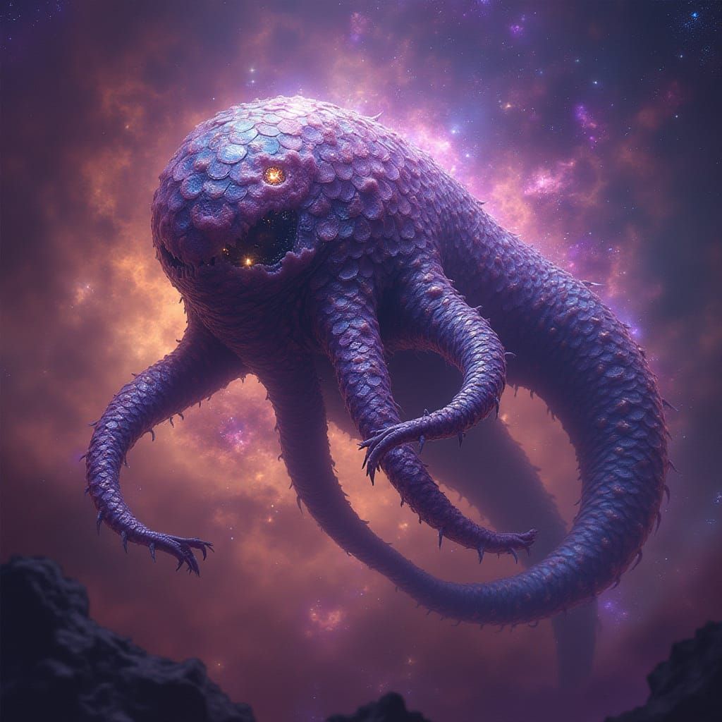 Celestial Being in Ethereal Nebula