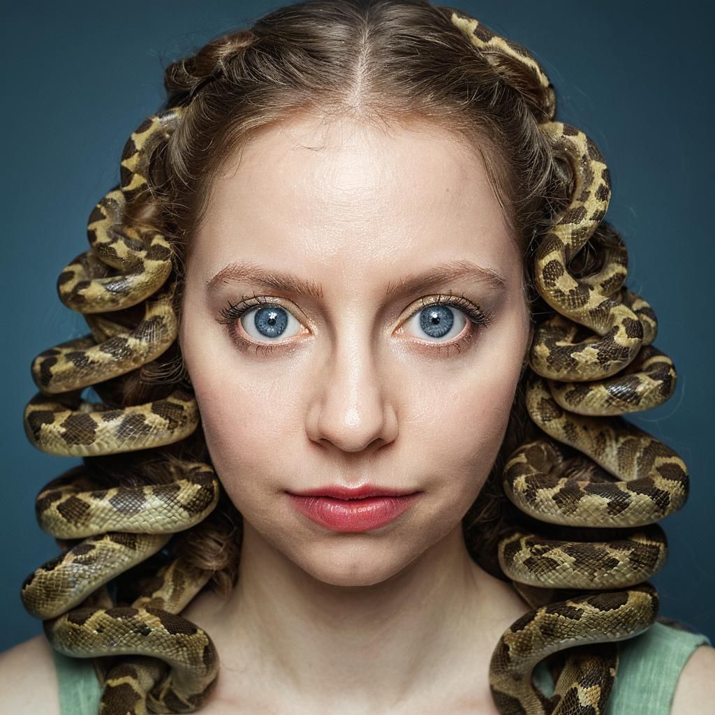 Medusa Portrait in Hyper-Realistic Digital Art