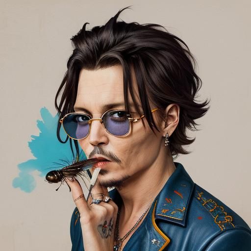 Abstract Art: Johnny Depp Eating a Fly
