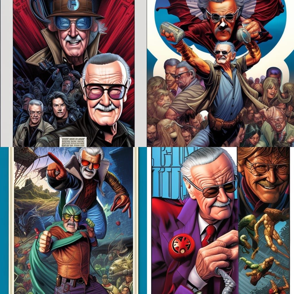 Stan Lee in Comic Book Art Style