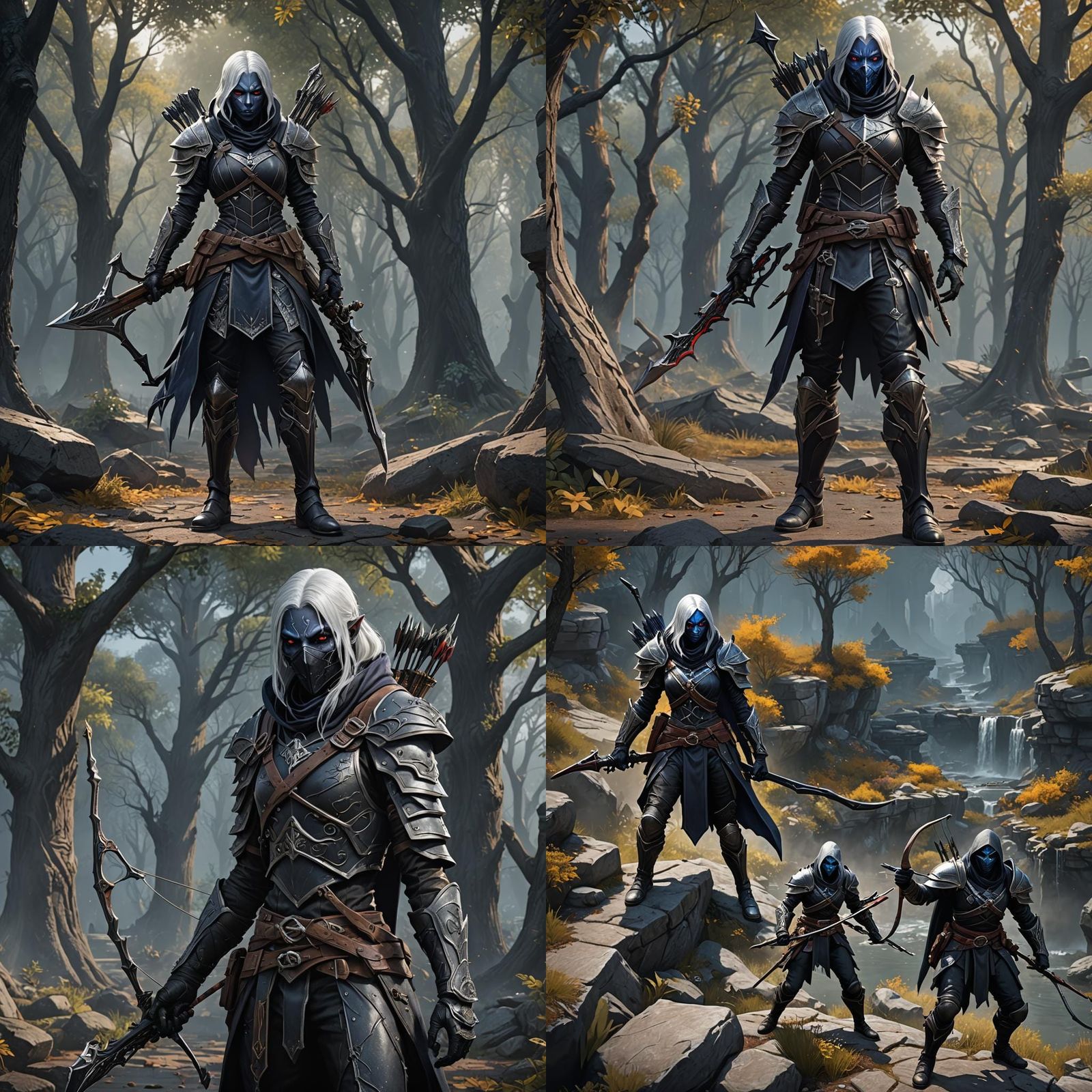 Drow Assassin-Rogue in Detailed Matte Painting