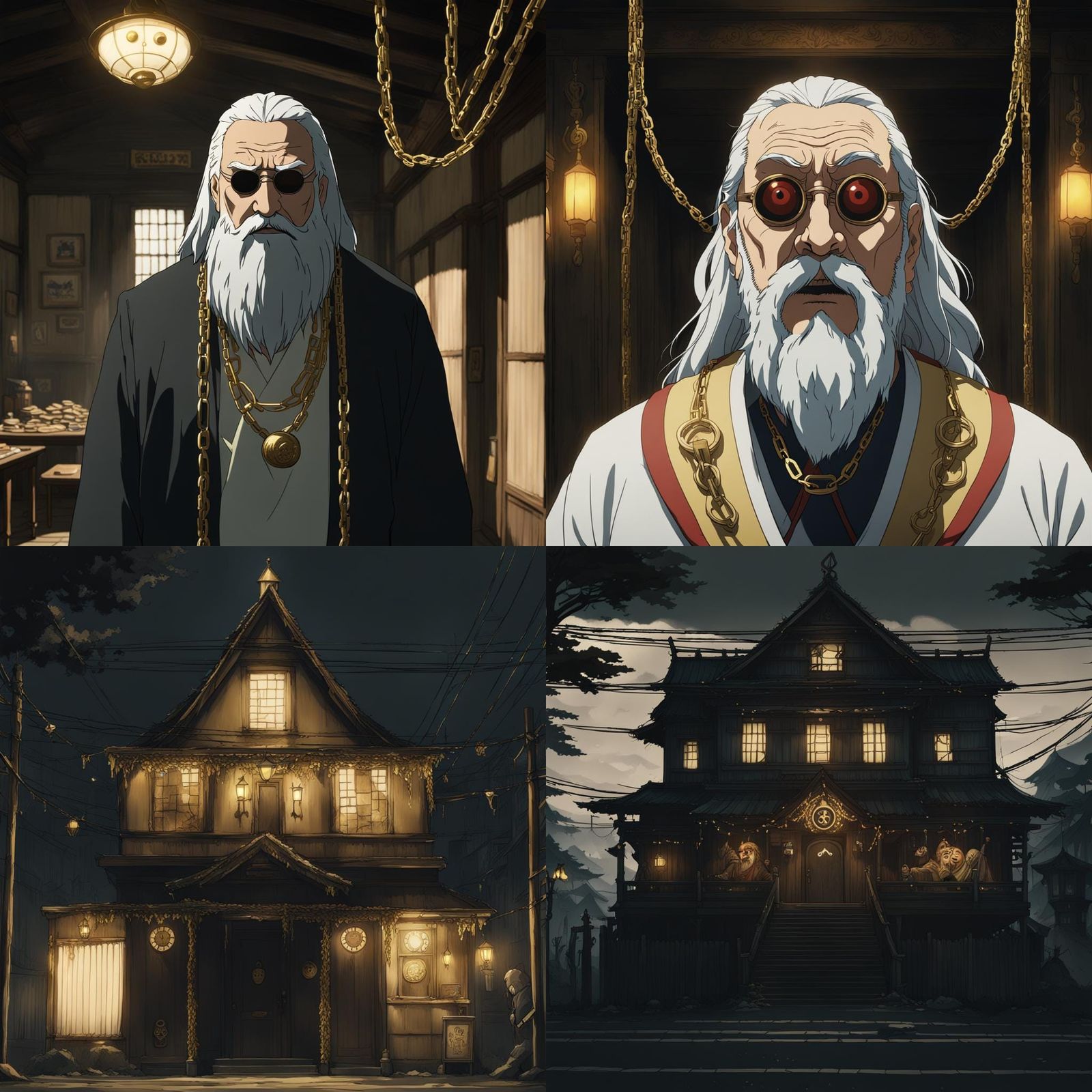 Cinematic Character with Beard in Ghibli Style