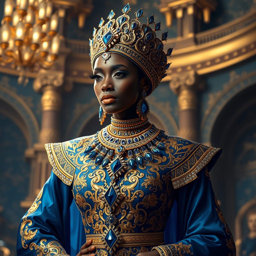 African Queen in Afro Futuristic Regalia