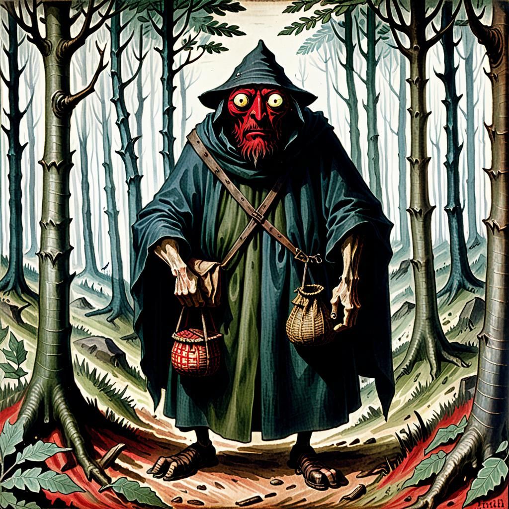 Sack Man Hobo in Fifteenth-Century Bestiary Art