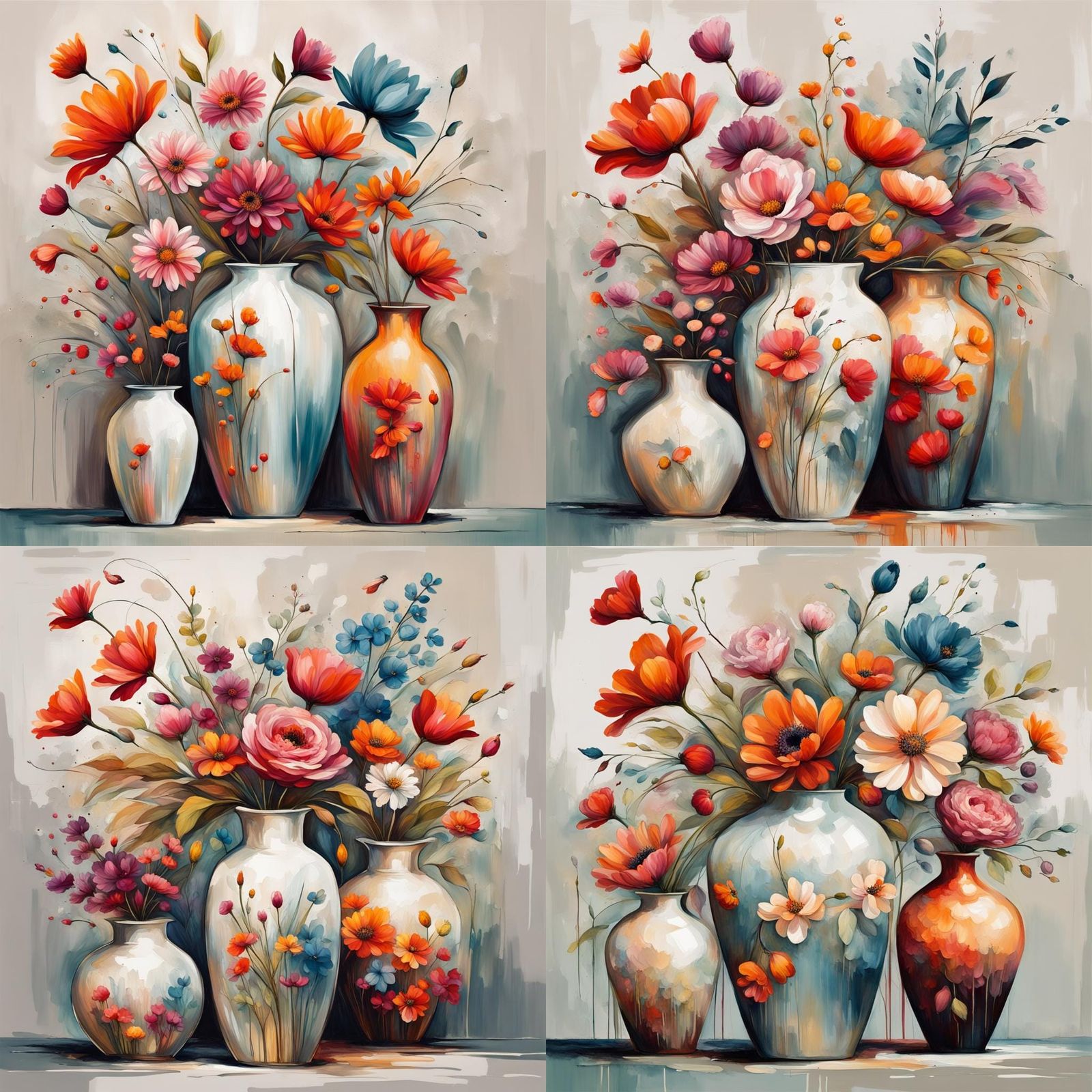 timeless beauty of flower vases in your artwork, modern twis...