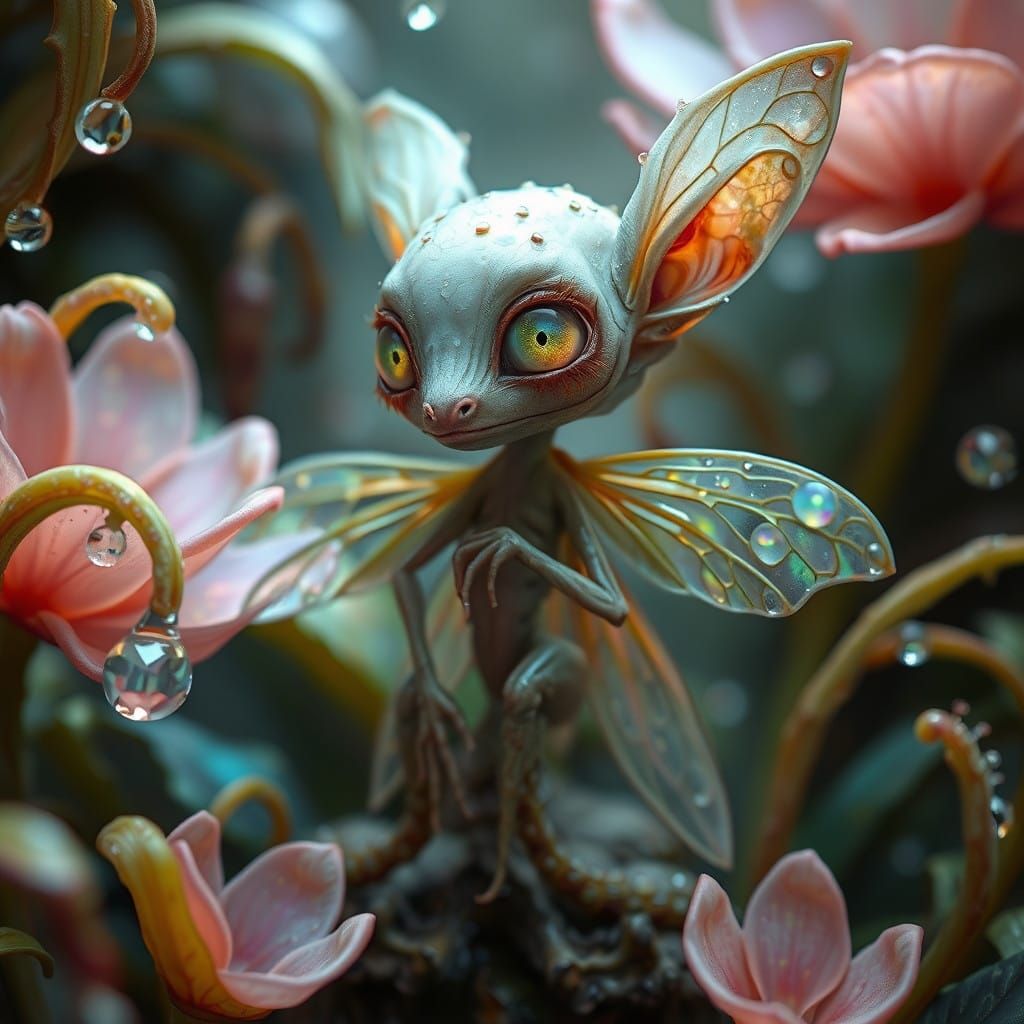 Surreal Fae Goddess Emerges from Alien Tapestry