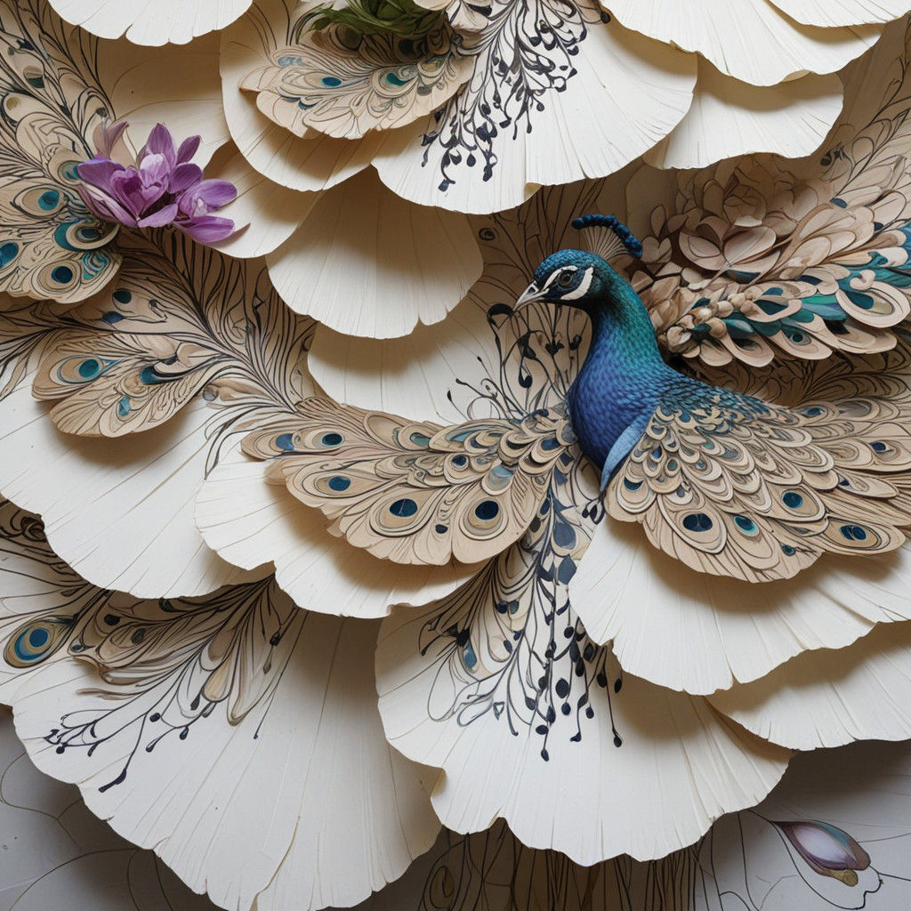 Majestic Peacock in Vibrant Street Art