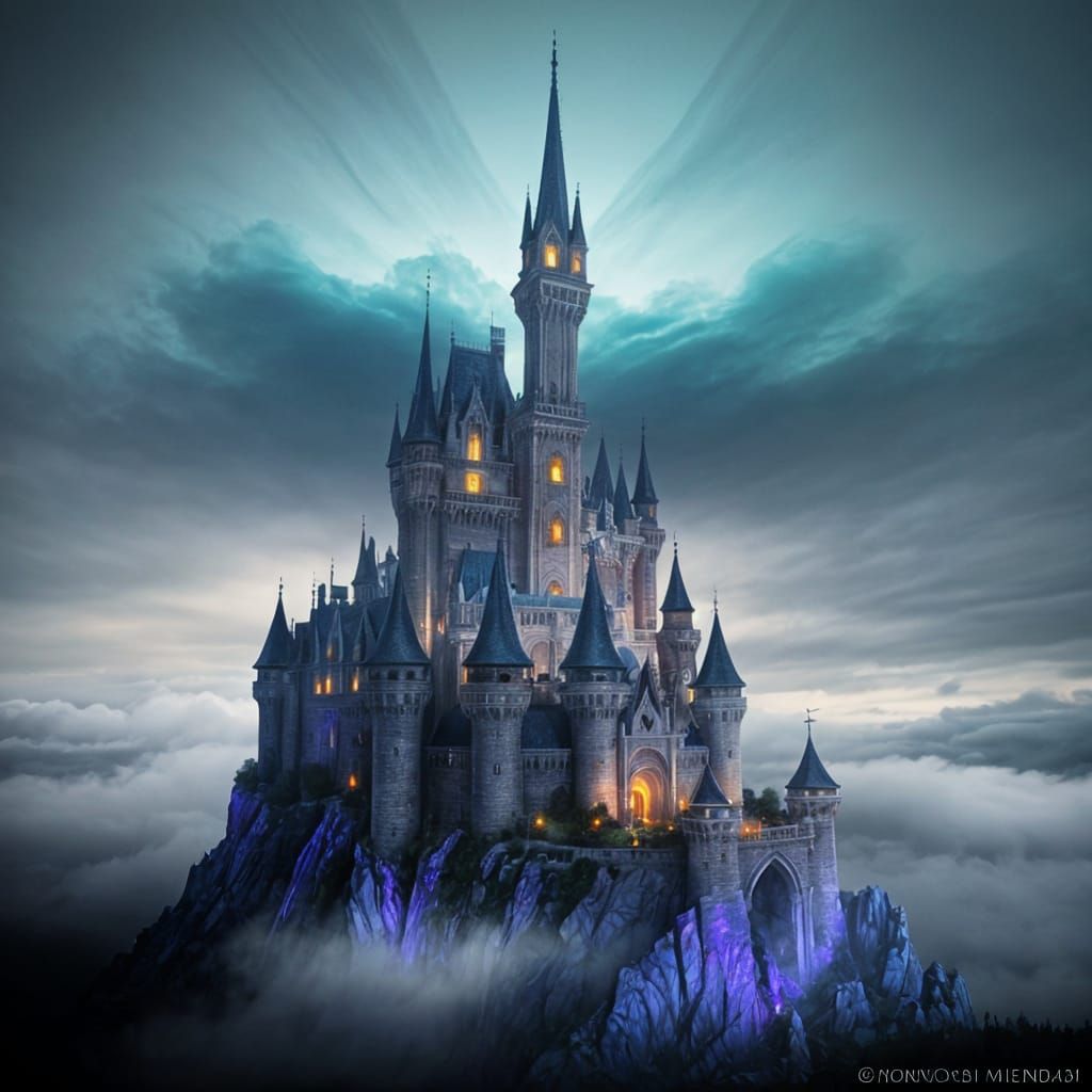 Magical Castle: An Alcohol Ink Depiction