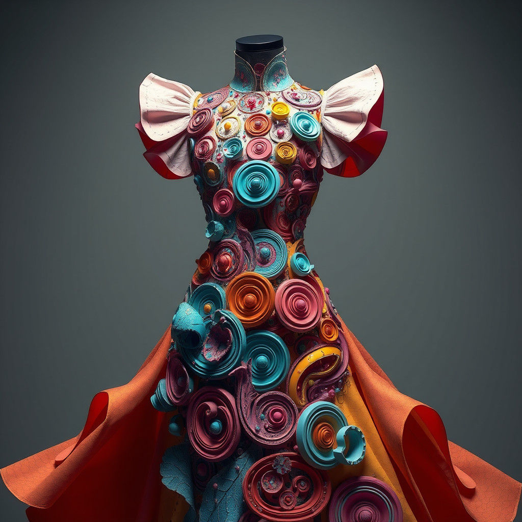 Modern Art Dress in Matte Painting Style