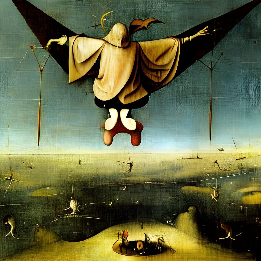 Surreal Wanderer Gazing Over Misty Landscape