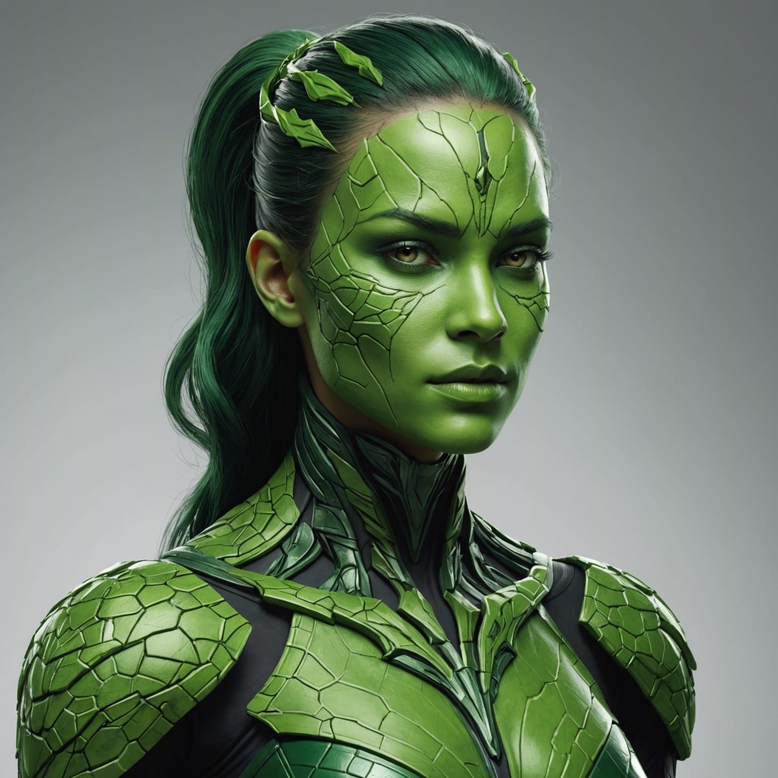 Abstract Green Skin AI Interpretation