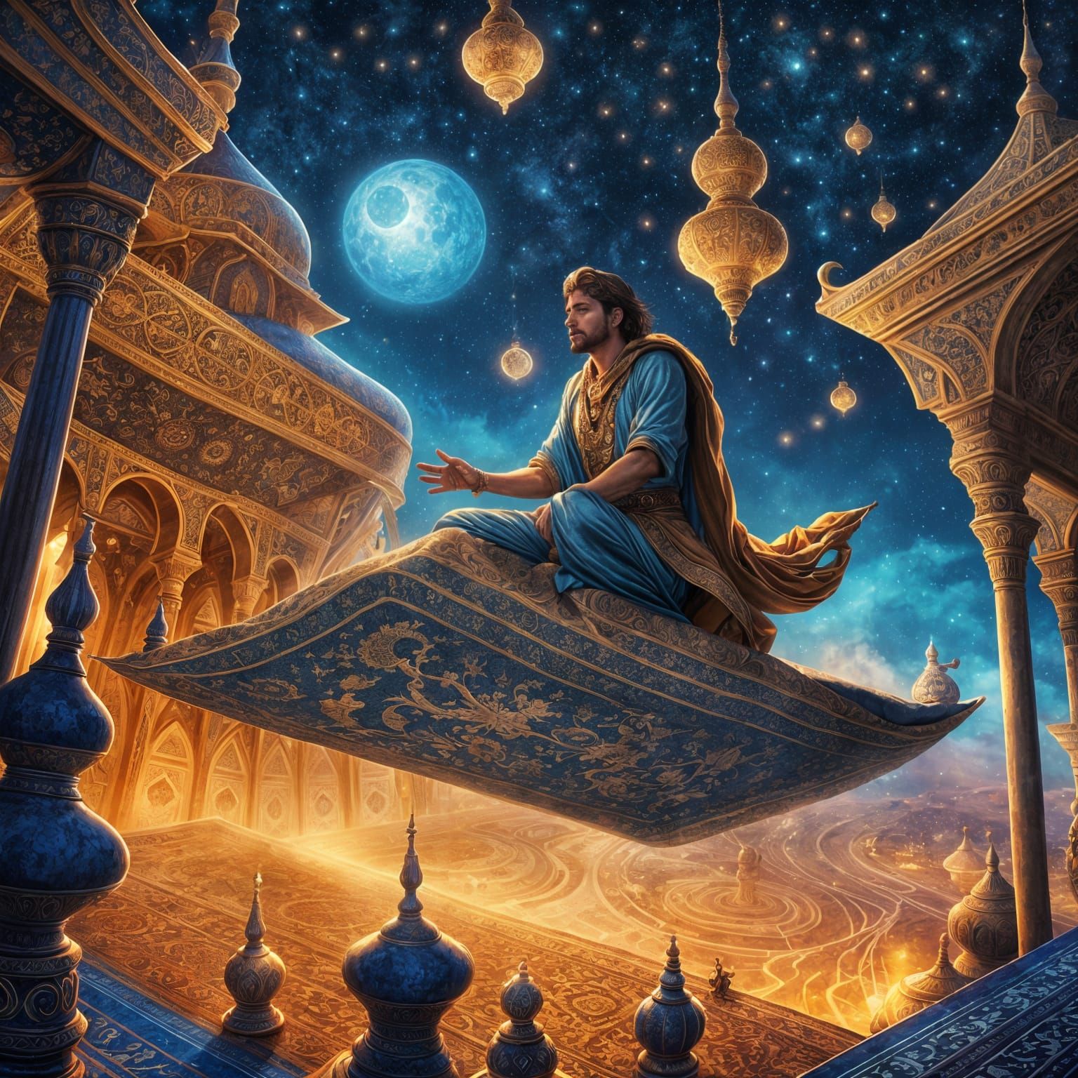 Genie's Magic Carpet Ride Over Persia