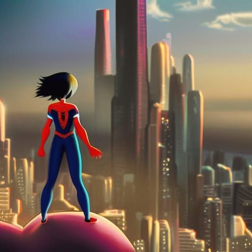 Peni Parker Overlook: A Detailed Fantasy Cityscape