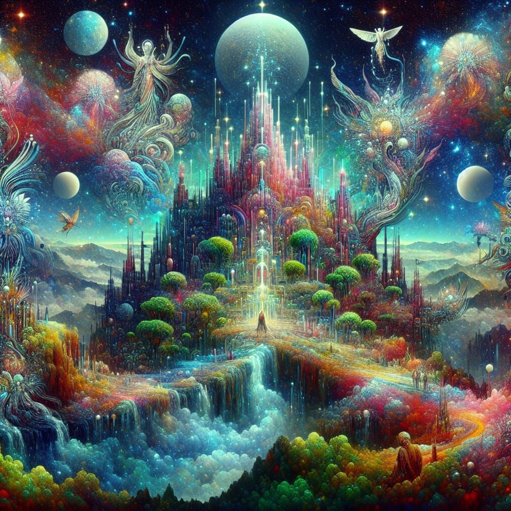 Cosmic Tartarian Empire: Holographic Mixed Media Illustratio...