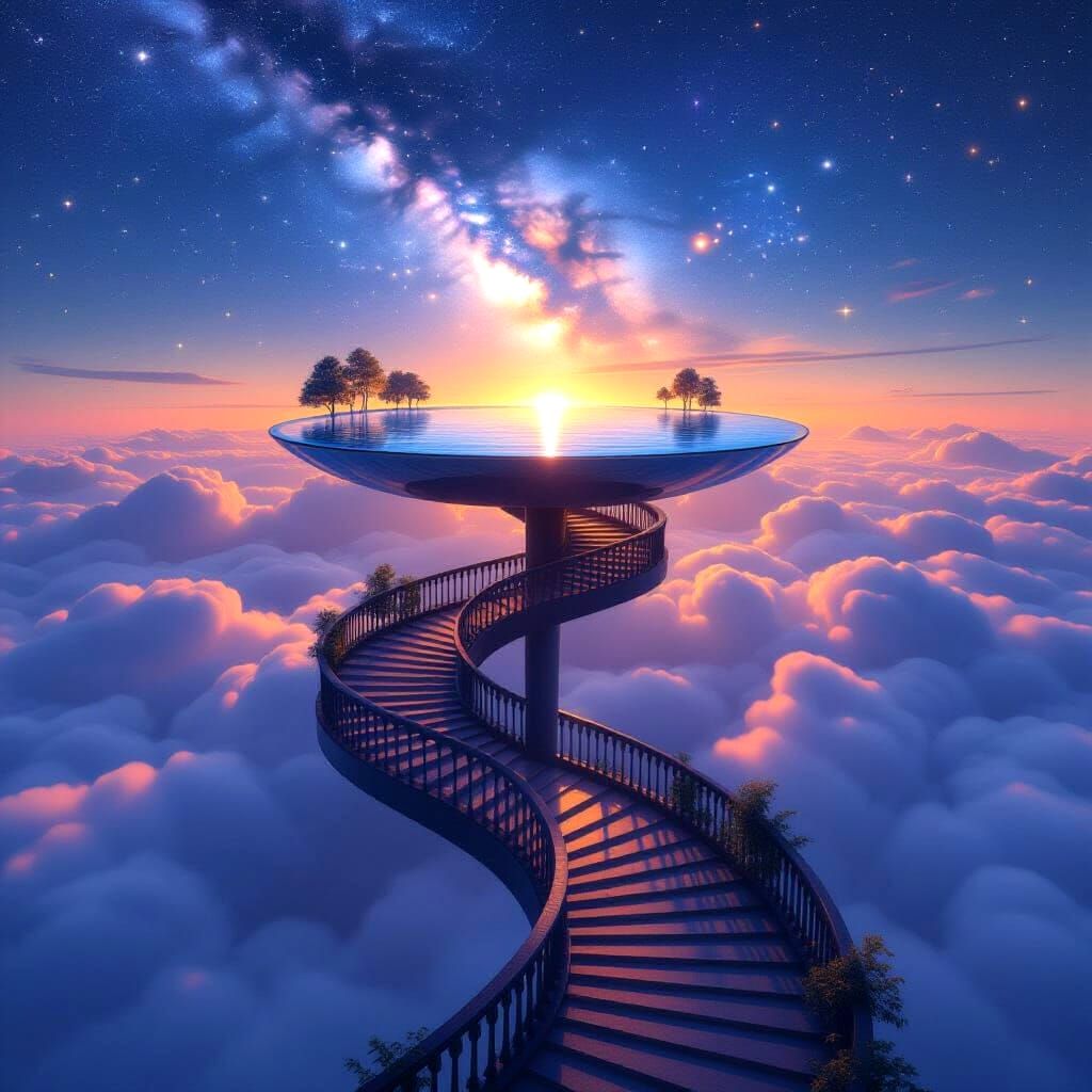 Stairway to Celestial Lake Dreamscape
